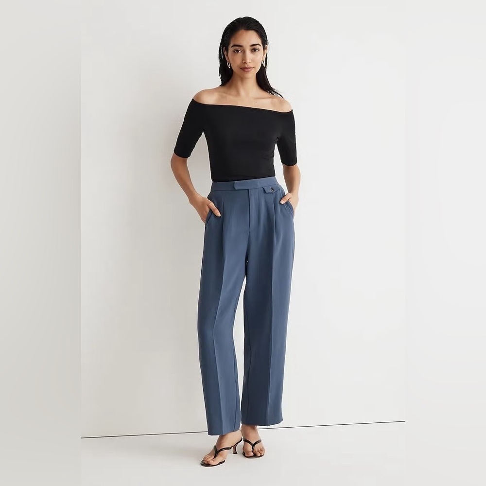 Madewell The Plus Rosedale High-Rise‎ Straight Pant in Crepe size 0